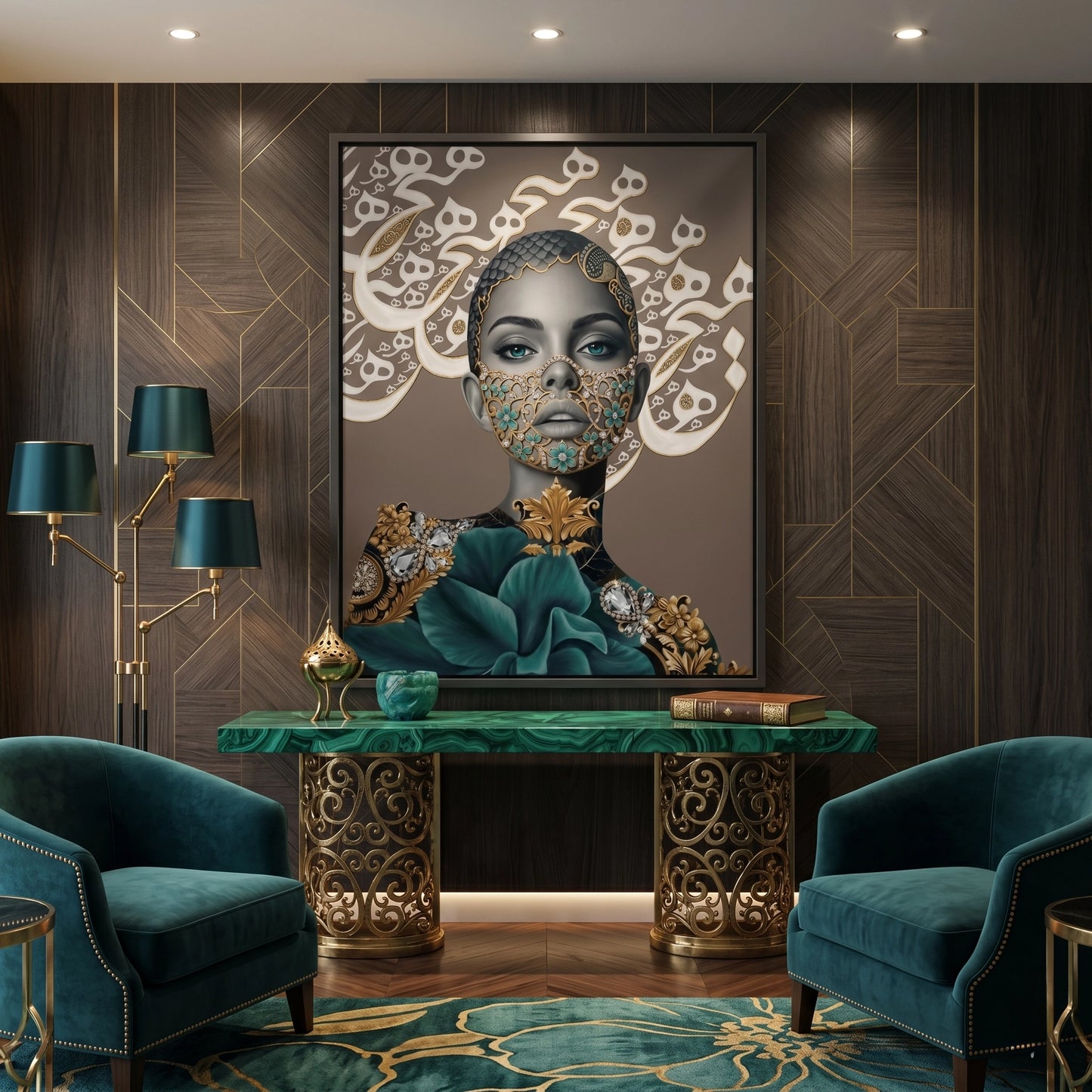 2Arabic Calligraphy Surreal Portrait - Canvas