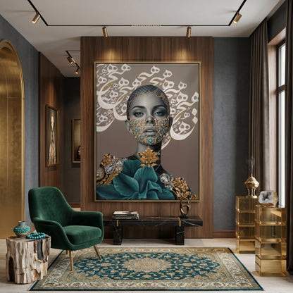 Arabic Calligraphy Surreal Portrait - Fine Art