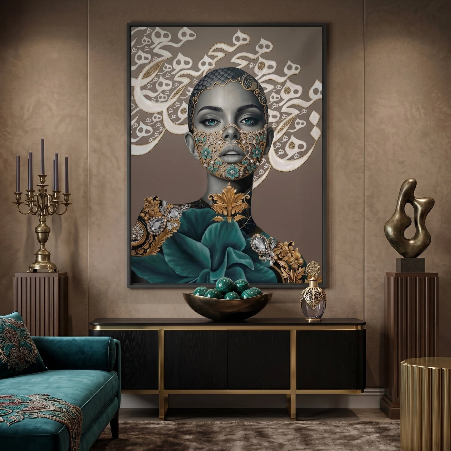2Arabic Calligraphy Surreal Portrait - Fine Art