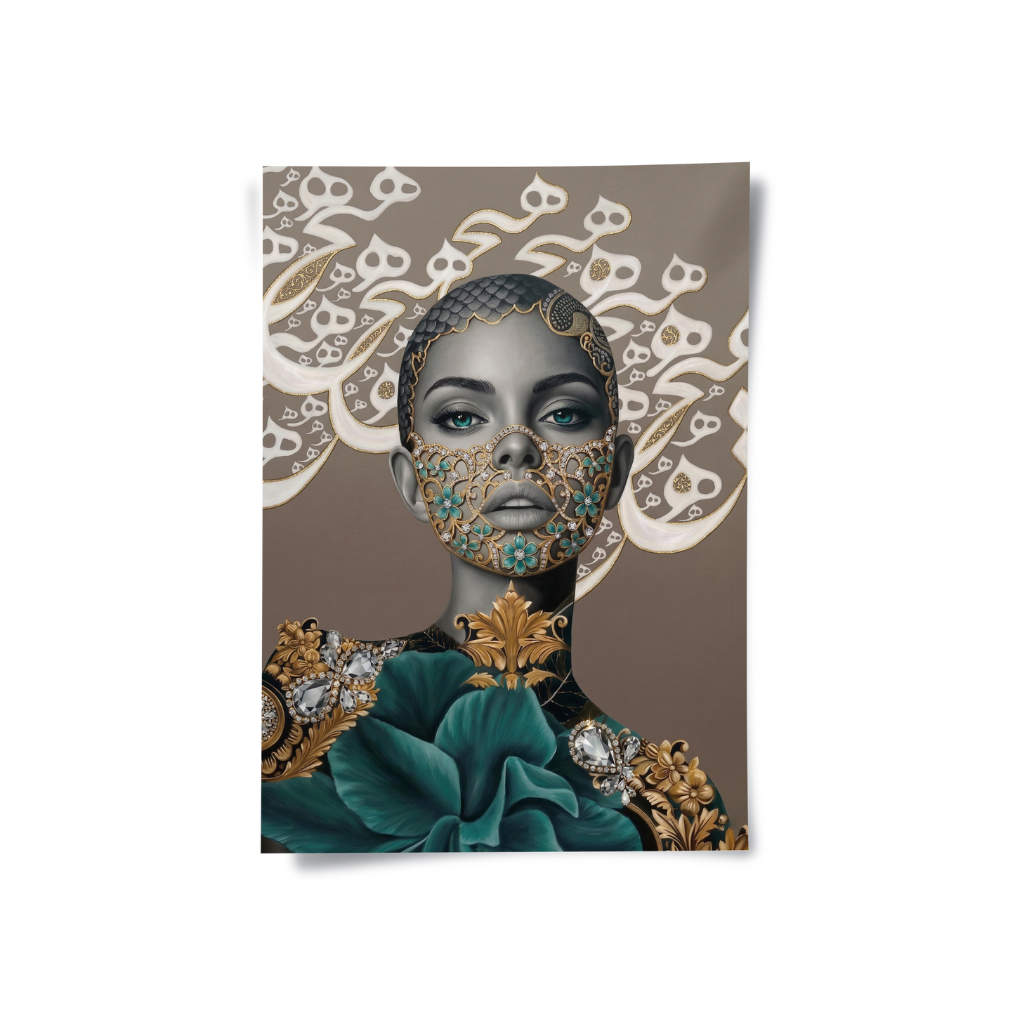 2Arabic Calligraphy Surreal Portrait - Poster