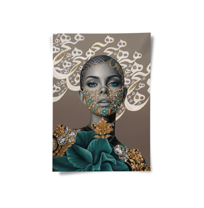 Arabic Calligraphy Surreal Portrait - Poster