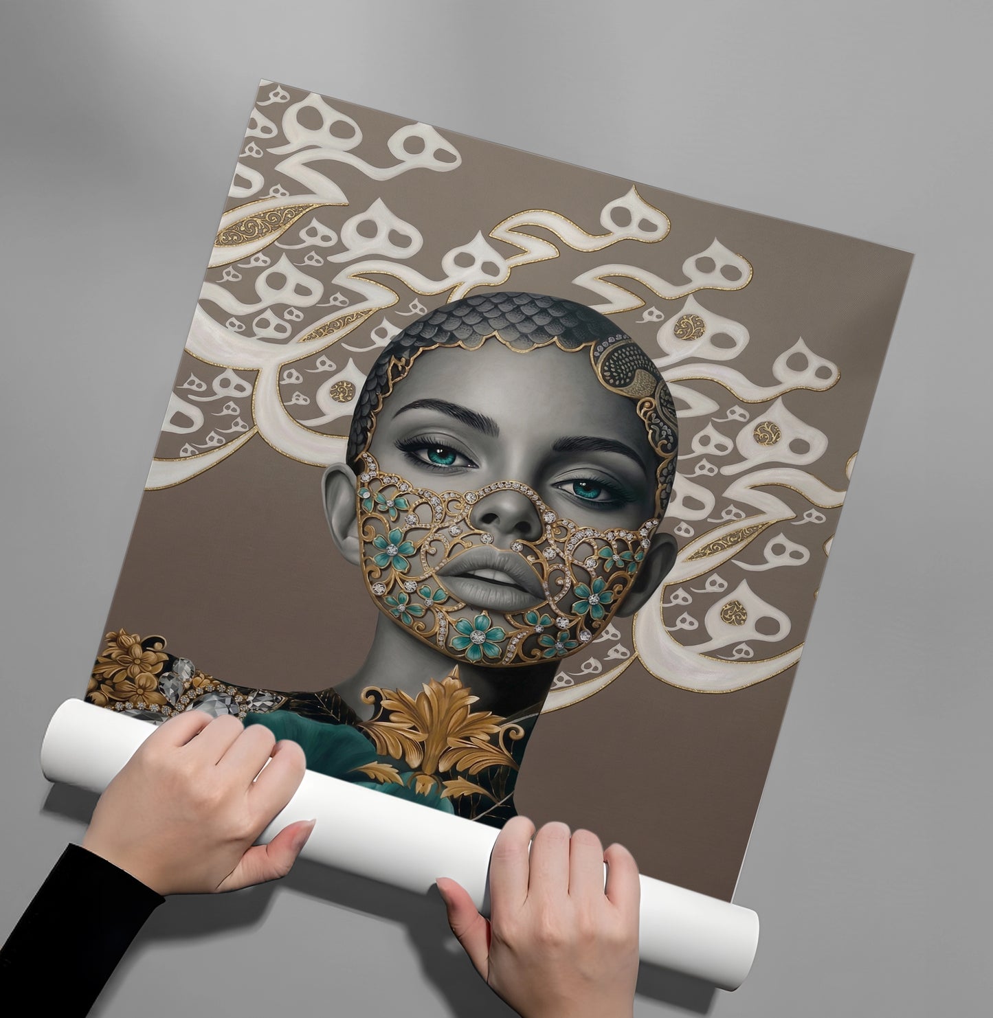 2Arabic Calligraphy Surreal Portrait - Poster