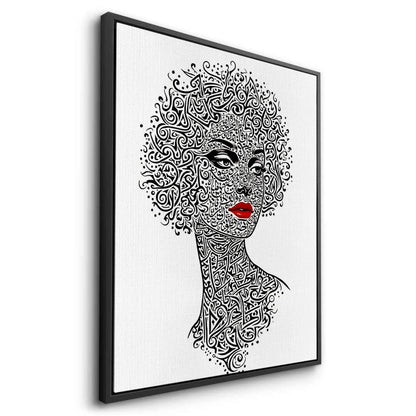 Arabic Calligraphy Woman Portrait - Canvas