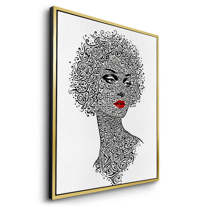 Arabic Calligraphy Woman Portrait - Canvas