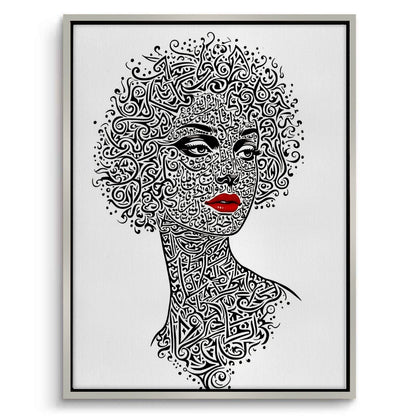 Arabic Calligraphy Woman Portrait - Canvas