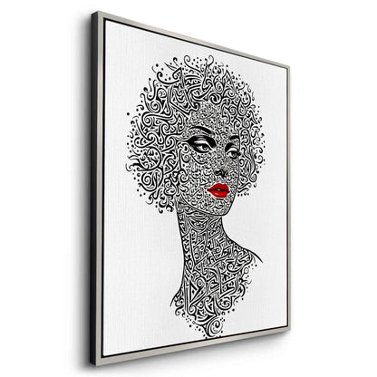 Arabic Calligraphy Woman Portrait - Canvas