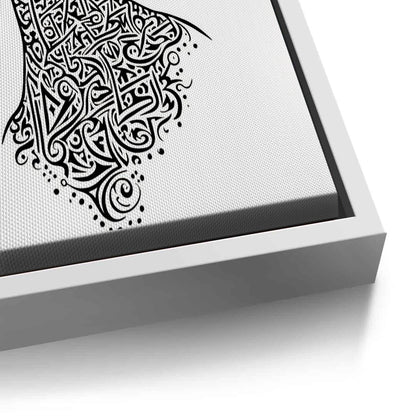 Arabic Calligraphy Woman Portrait - Canvas