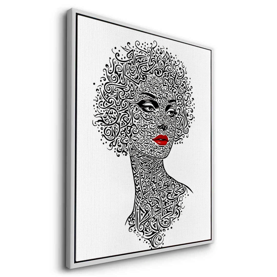 2Arabic Calligraphy Woman Portrait - Canvas