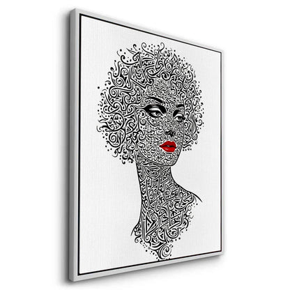 Arabic Calligraphy Woman Portrait - Canvas