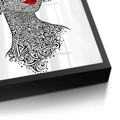 Arabic Calligraphy Woman Portrait - Fine Art