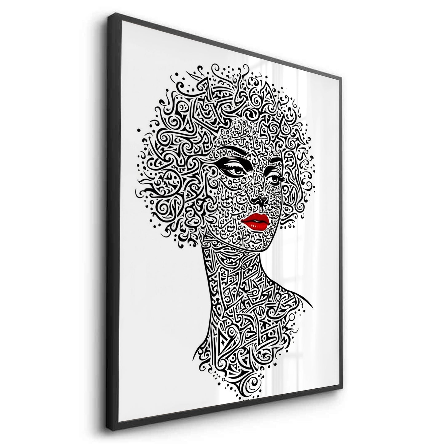 2Arabic Calligraphy Woman Portrait - Fine Art