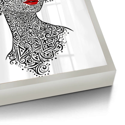 Arabic Calligraphy Woman Portrait - Fine Art