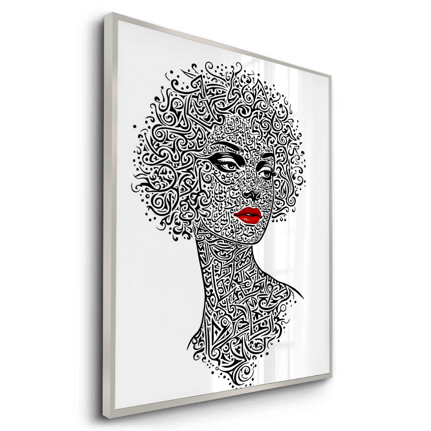 2Arabic Calligraphy Woman Portrait - Fine Art