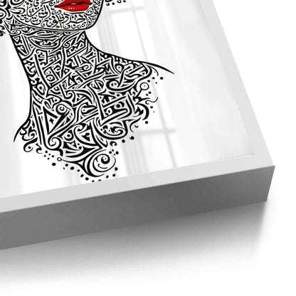 Arabic Calligraphy Woman Portrait - Fine Art