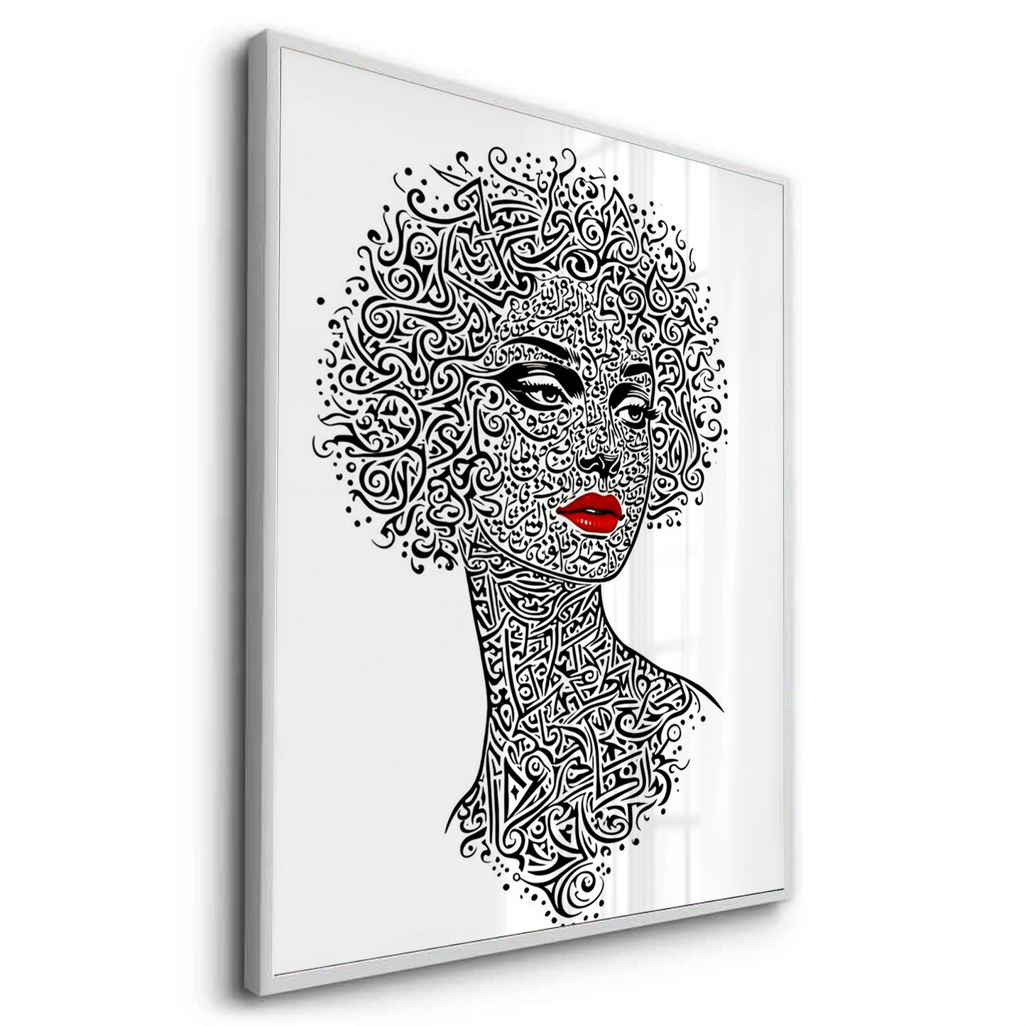 2Arabic Calligraphy Woman Portrait - Fine Art