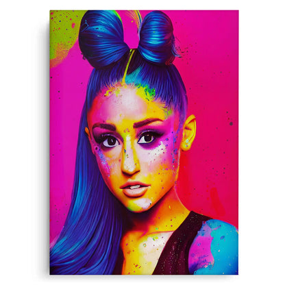 Ariana Grande Neon Pop Art - Canvas