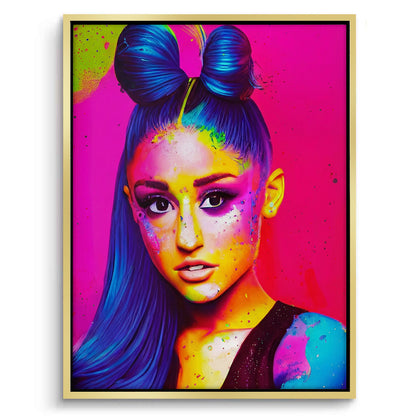 Ariana Grande Neon Pop Art - Canvas