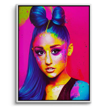 Ariana Grande Neon Pop Art - Canvas