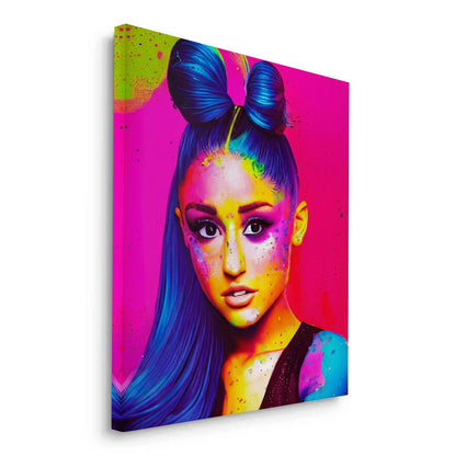 Ariana Grande Neon Pop Art - Canvas