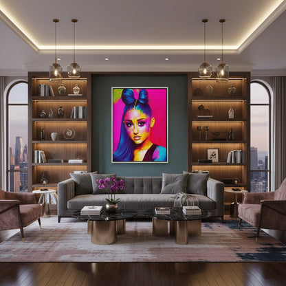 Ariana Grande Neon Pop Art - Canvas