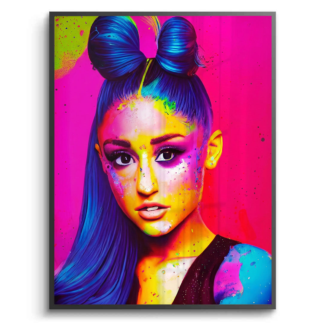 2Ariana Grande Neon Pop Art - Fine Art