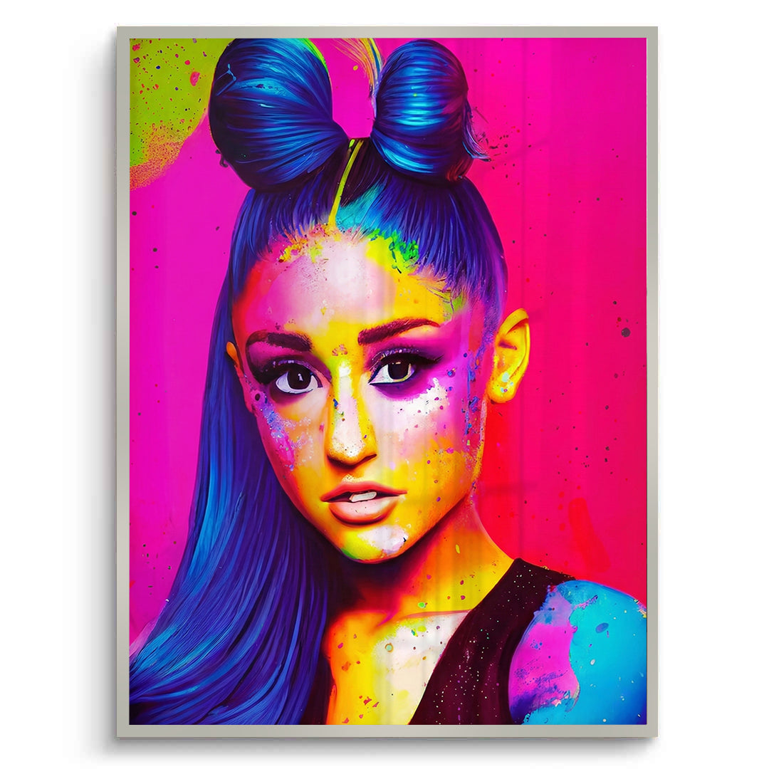 2Ariana Grande Neon Pop Art - Fine Art