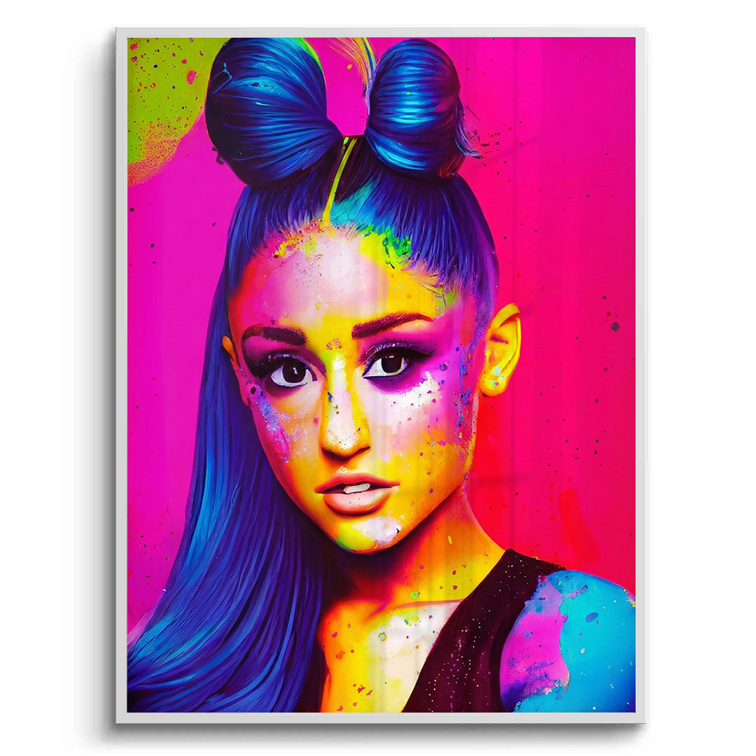 2Ariana Grande Neon Pop Art - Fine Art