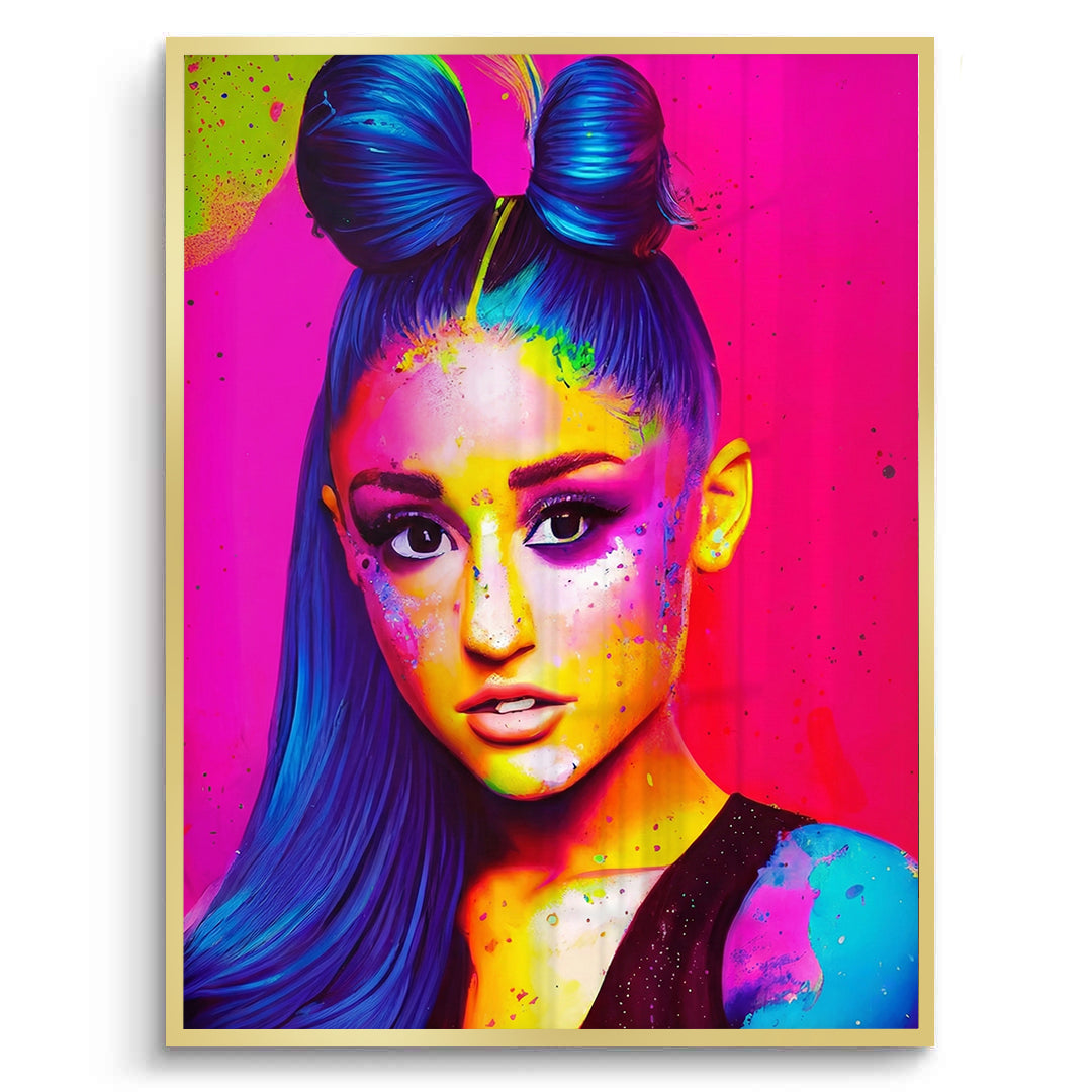 2Ariana Grande Neon Pop Art - Fine Art