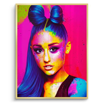 Ariana Grande Neon Pop Art - Fine Art