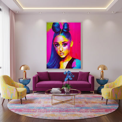 Ariana Grande Neon Pop Art - Fine Art