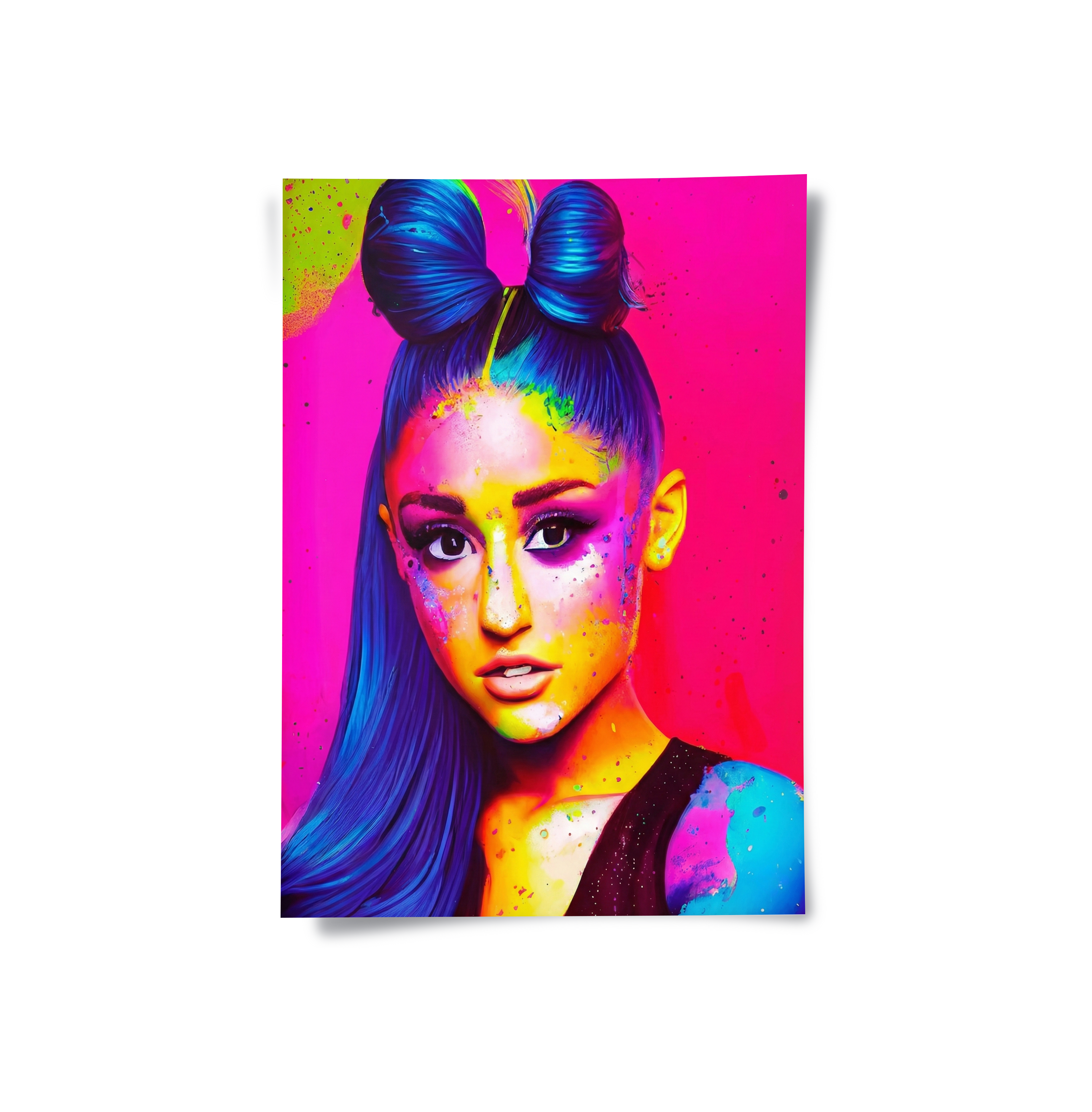 Ariana Grande Neon Pop Art - Poster - Jasmineart.ae