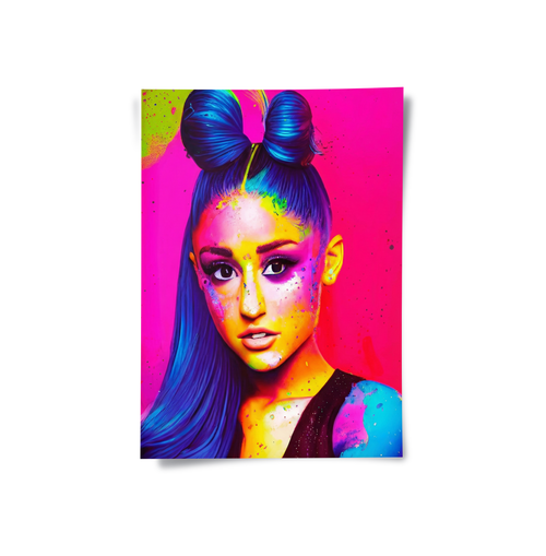 Ariana Grande Neon Pop Art - Poster