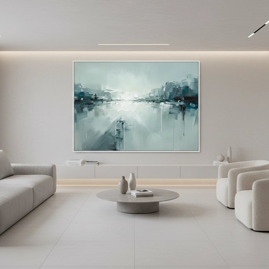 2Atmospheric Blue Landscape Painting #ABLA110