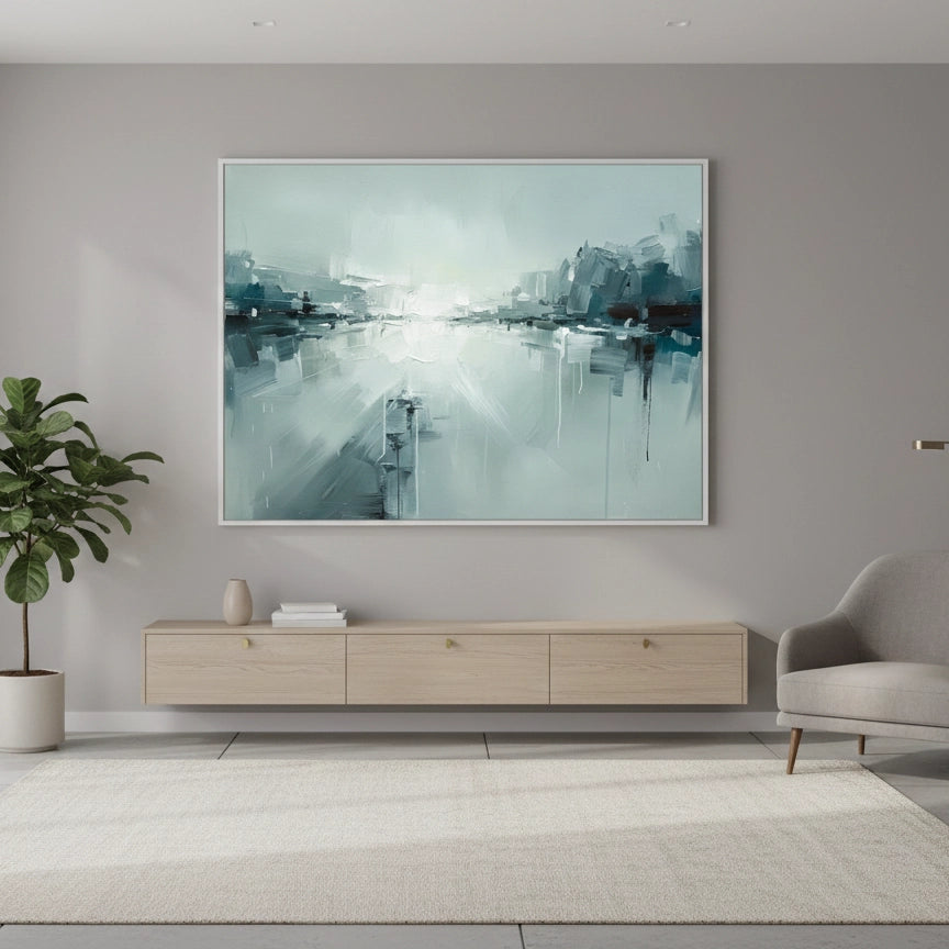 2Atmospheric Blue Landscape Painting #ABLA110