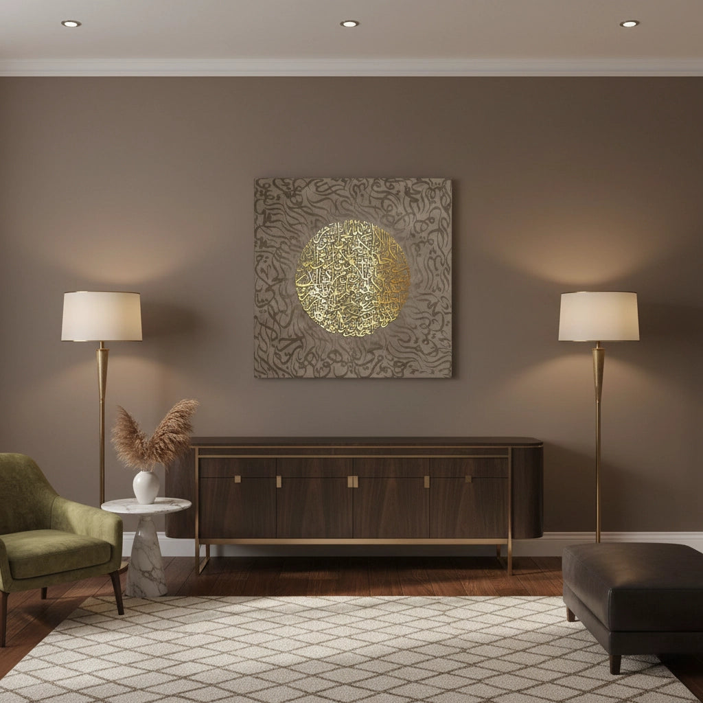 2Ayatul Kursi Golden Sphere - Canvas