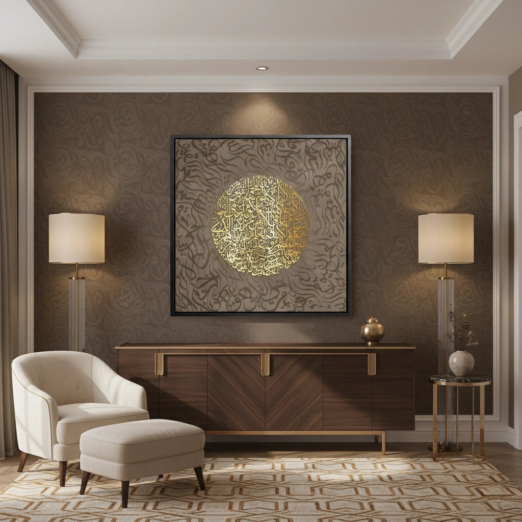 2Ayatul Kursi Golden Sphere - Canvas