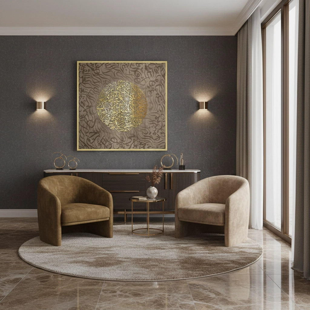 2Ayatul Kursi Golden Sphere - Fine Art