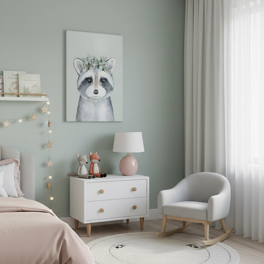 Baby Raccoon - Canvas - Jasmineart.ae