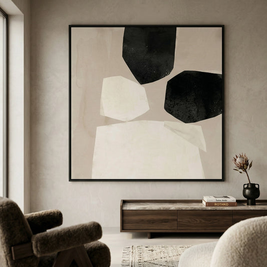 Modern Balance in Neutral artwork featuring calming neutral palette for luxury UAE interiors