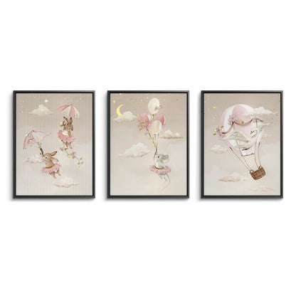Ballerina Animal Nursery Set of 3 - Canvas