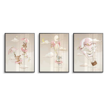 Ballerina Animal Nursery Set of 3 - Fine Art