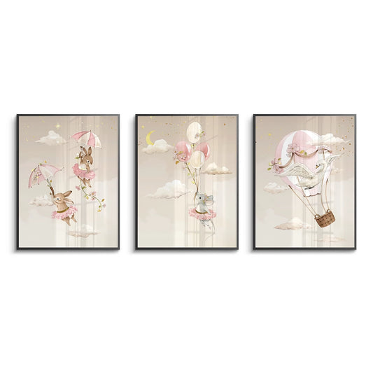 Ballerina Animal Nursery Set of 3 - Fine Art