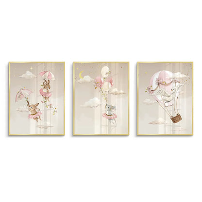 Ballerina Animal Nursery Set of 3 - Fine Art