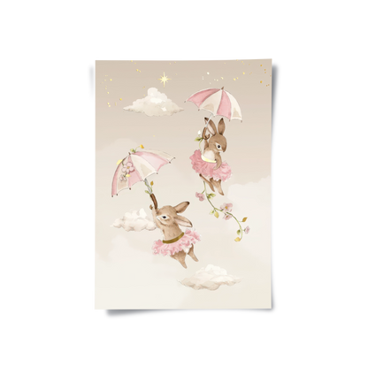 Ballerina Animal Nursery Set of 3 - Poster