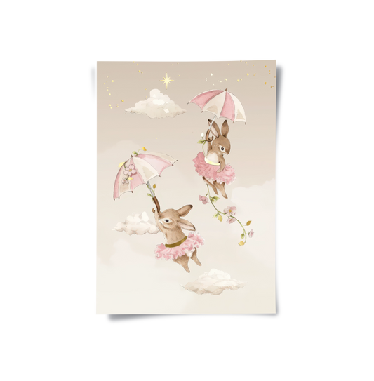 Ballerina Animal Nursery Set of 3 - Poster