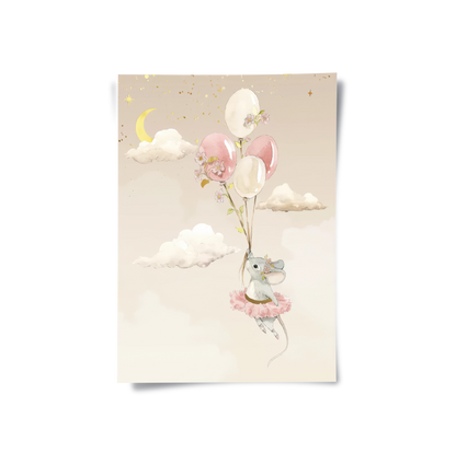 Ballerina Animal Nursery Set of 3 - Poster