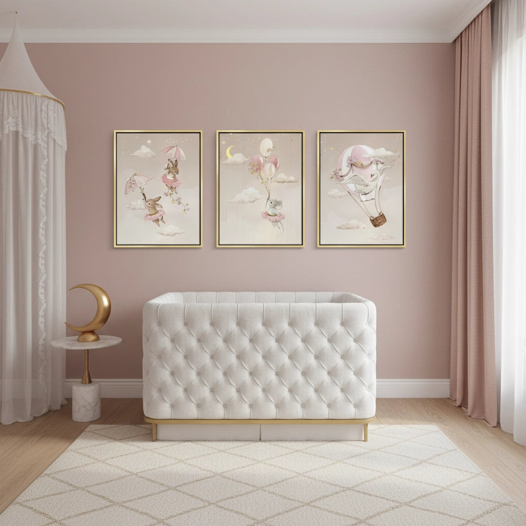 2Ballerina Animal Nursery Set of 3 - Canvas