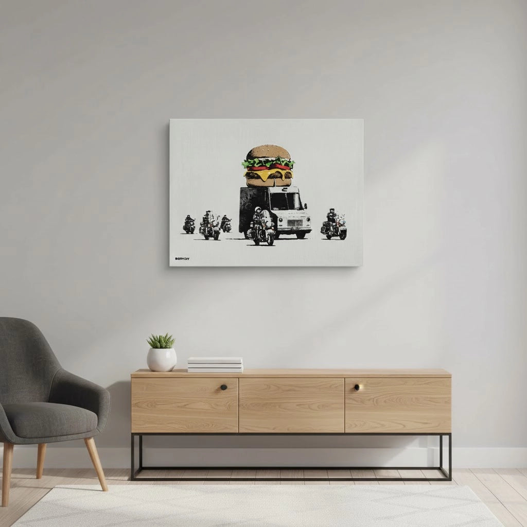 2Banksy Burger Van - Canvas