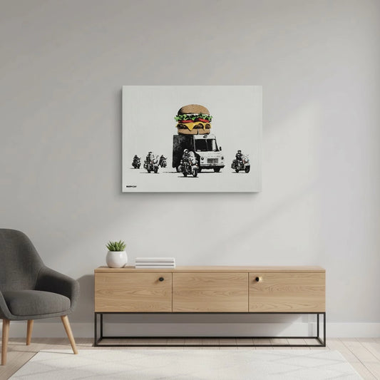 Banksy Burger Van - Canvas