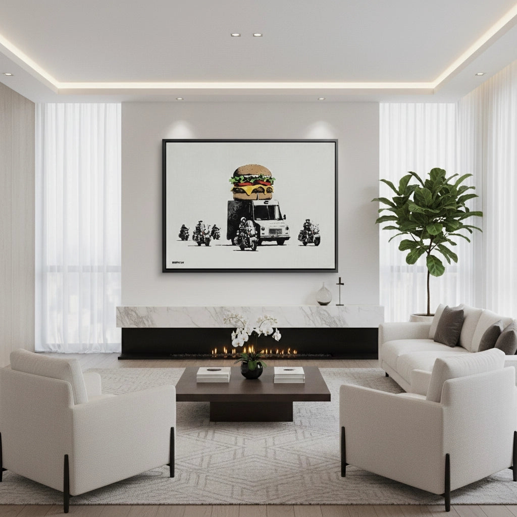 2Banksy Burger Van - Canvas